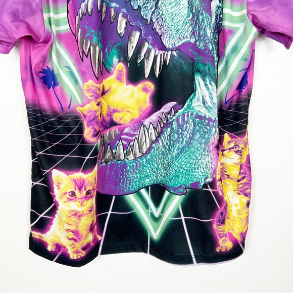 Rage On T-Rex & Kitten Graphic Tee Shirt Short Sleeve Men's Size XL - Picture 8 of 8